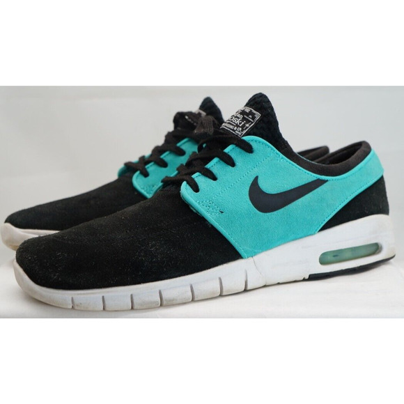 Nike SB Stefan Janoski Max Men's Size 11.5 Sneakers Black Mint Retro Teal Suede - Picture 1 of 10